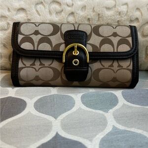 Coach Bleeker Checkbook Wallet in Signature Canvas